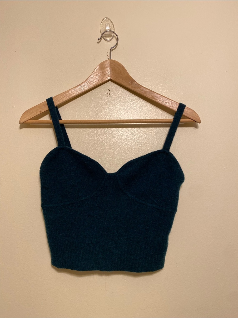 Wilfred Teal Knit Cropped Bustier Tank. Size M